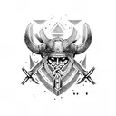 viking axes crossed tattoo design idea