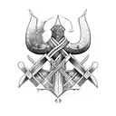 viking axes crossed tattoo design idea