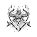 viking axes crossed tattoo design idea