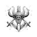 viking axes crossed tattoo design idea