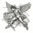 fallen angel falling tattoo design idea