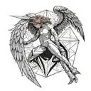 fallen angel falling tattoo design idea