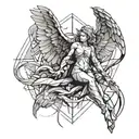 fallen angel falling tattoo design idea