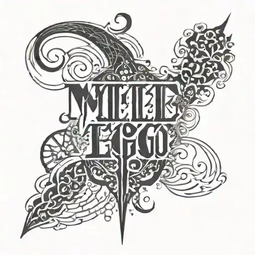 write "Mh, Ubi tu, ibi ego" tattoo design idea