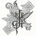 write "Mh, Ubi tu, ibi ego" tattoo design idea