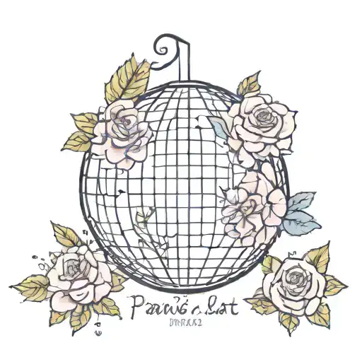 panic! at the disco ball with flowers harlot ryan ross makeup tattoo design idea