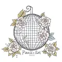 panic! at the disco ball with flowers harlot ryan ross makeup tattoo design idea