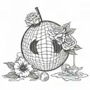 panic! at the disco ball with flowers harlot ryan ross makeup tattoo design idea