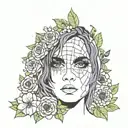 panic! at the disco ball with flowers harlot ryan ross makeup tattoo design idea