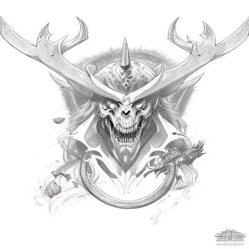 Incorporate the passion for hunting and demon slayer into a tattoo design tattoo design idea