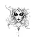 dark pretty siren tattoo design idea