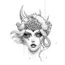 dark pretty siren tattoo design idea