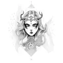 dark pretty siren tattoo design idea