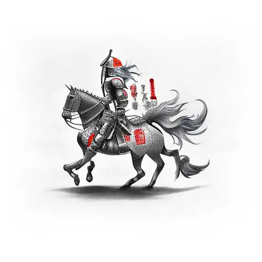 knight on horse  tattoo design idea