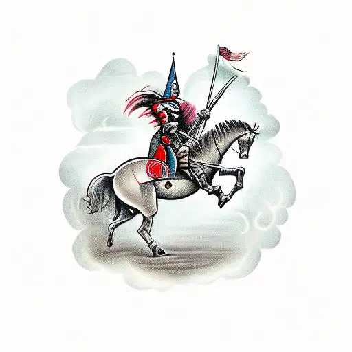 knight on horse  tattoo design idea