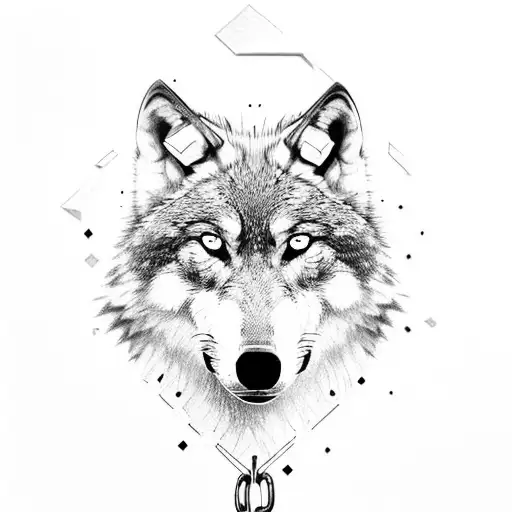 wolf in chains tattoo design idea