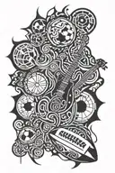 music and football tattoo design idea