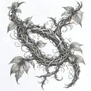 thick vines thorns tattoo design idea