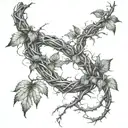 thick vines thorns tattoo design idea