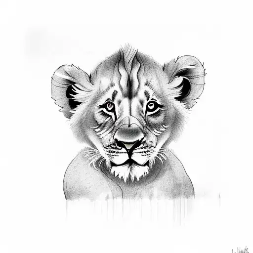 lion cub  tattoo design idea