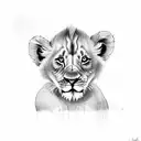 lion cub  tattoo design idea