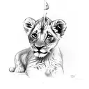 lion cub  tattoo design idea