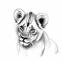 lion cub  tattoo design idea
