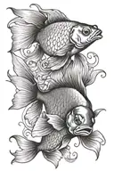 gold fish tattoo design idea