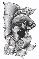 gold fish tattoo design idea