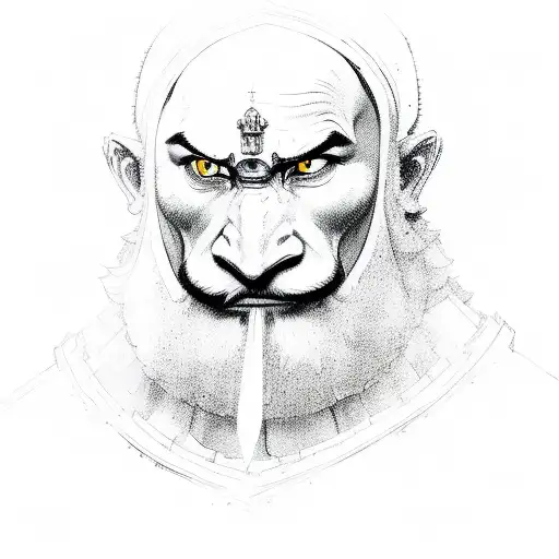 monk and warrior tattoo design idea