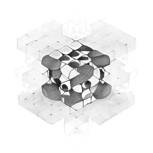 rubiks cube tattoo design idea