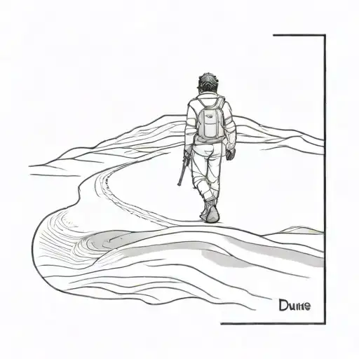 dune book man walking tattoo design idea