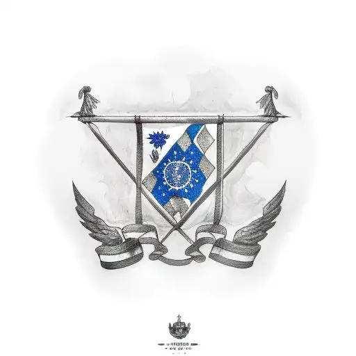 Tattoo of flags Uruguay and Israel tattoo design idea