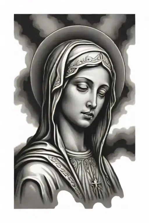 Virgin mary  tattoo design idea