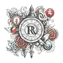blood type and Rh factor tattoo design idea