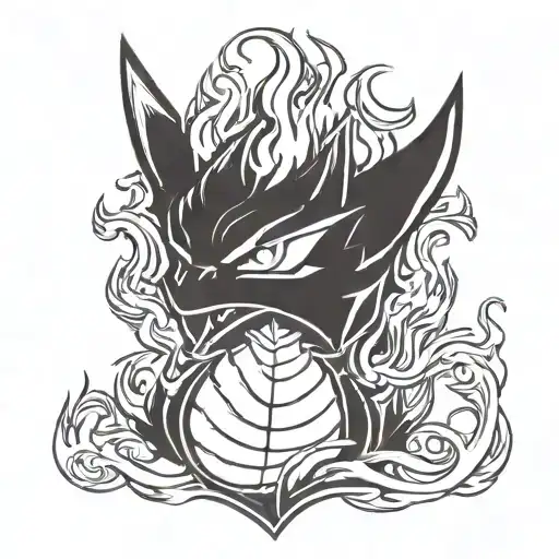 charizard head flaming tattoo design idea