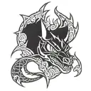 charizard head flaming tattoo design idea