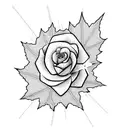 Canadian maple leaf, bleeding rose, butterfly  tattoo design idea