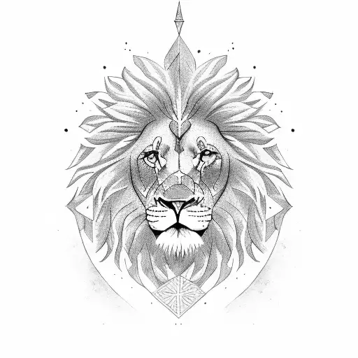 shield and lion tattoo design idea