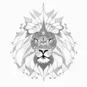 shield and lion tattoo design idea
