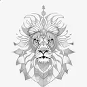 shield and lion tattoo design idea