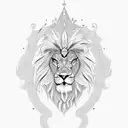 shield and lion tattoo design idea