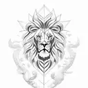 shield and lion tattoo design idea