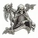 grim reaper playing cards tattoo design idea