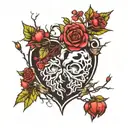 poison tree and broken heart  tattoo design idea