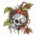 poison tree and broken heart  tattoo design idea