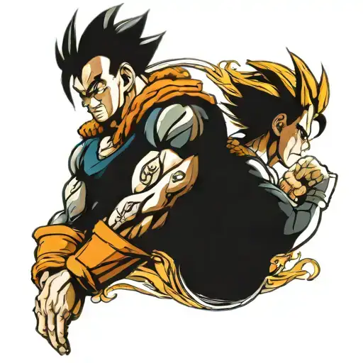 goku and vegeta escanor quote tattoo design idea