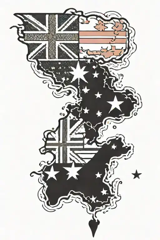 australia and canada flag tattoo design idea