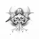 anjo com arma tattoo design idea