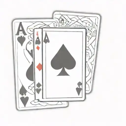 ace and joker cards overlapping slightly  tattoo design idea